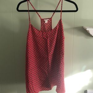 Red print JCrew blouse